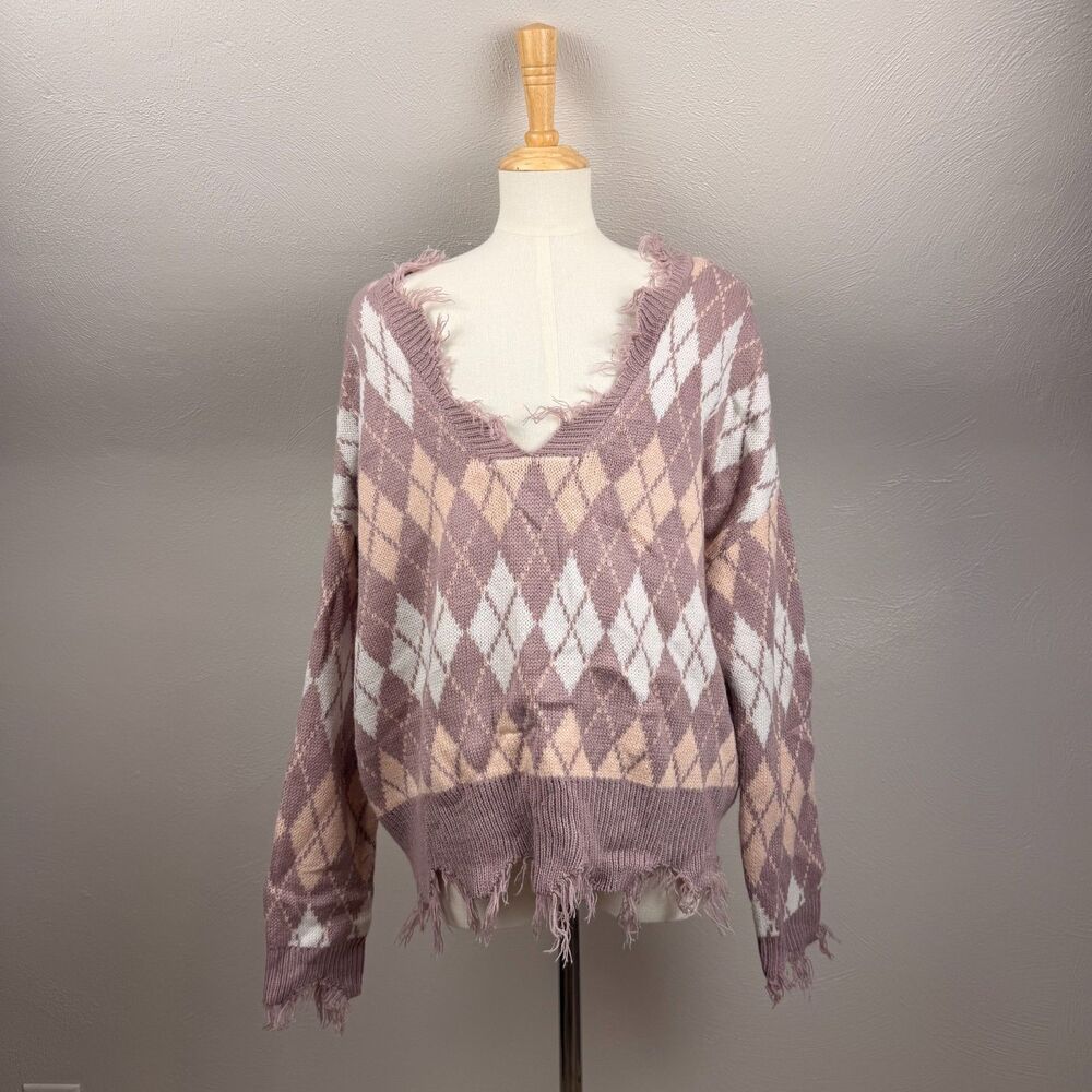 Just Polly Distressed Sweater Medium